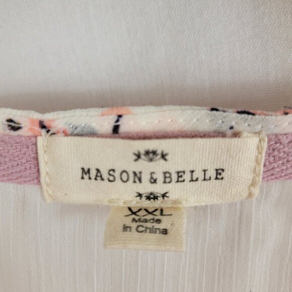 Mason & Belle XXL Open Flowy Kimono cover Up LONG Lace feminine Sheer robe EUC - Picture 7 of 9